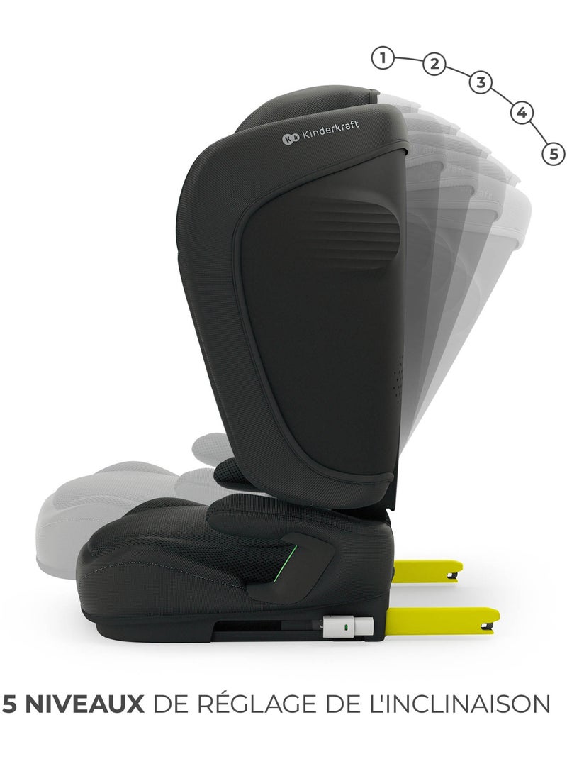 Siège auto Kinderkraft UNITY 2 I-SIZE 100-150 cm ISOFIX pliable dossier inclinable + organisateur Noir - Kiabi