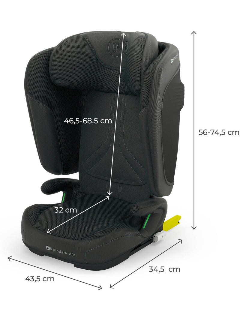 Siège auto Kinderkraft UNITY 2 I-SIZE 100-150 cm ISOFIX pliable dossier inclinable + organisateur Noir - Kiabi