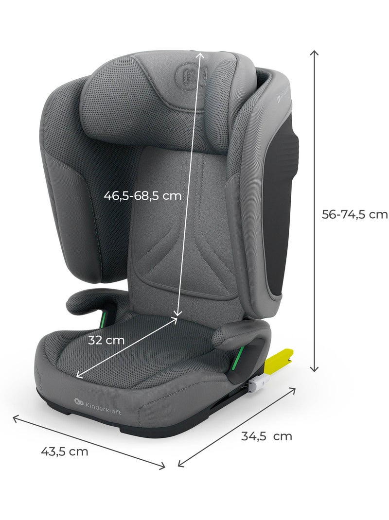 Siège auto Kinderkraft UNITY 2 I-SIZE 100-150 cm protection latérale SPS+ + organisateur voiture Gris - Kiabi