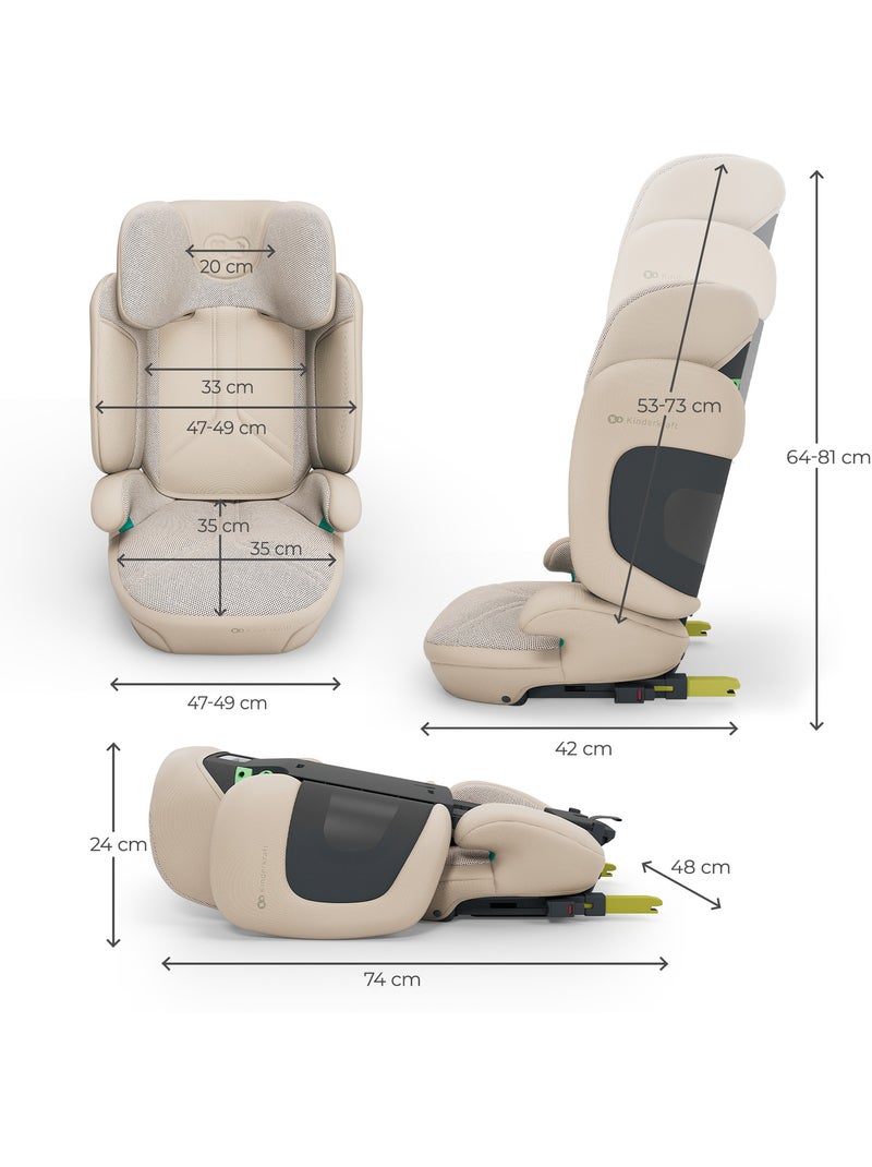 Siège auto Kinderkraft UNITY 2 I-SIZE avec ISOFIX, pliable, SPS+ et dossier inclinable Beige - Kiabi