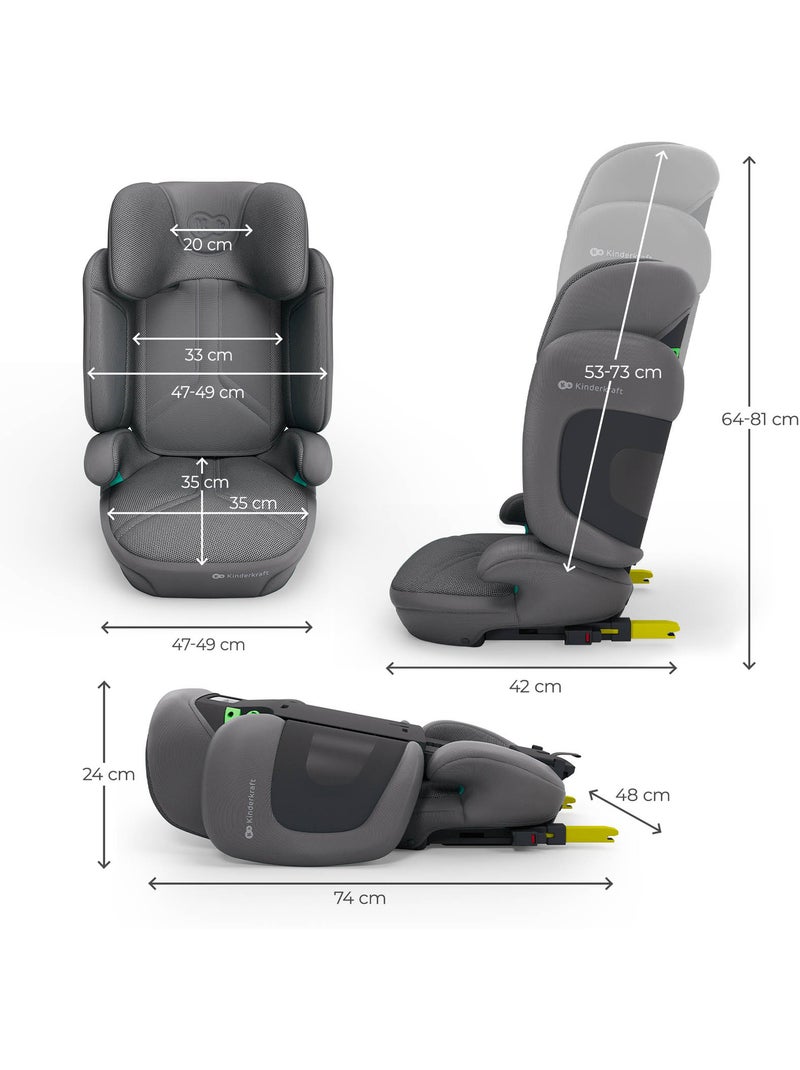 Siège auto Kinderkraft UNITY 2 I-SIZE avec ISOFIX, pliable, SPS+ et dossier inclinable Gris - Kiabi