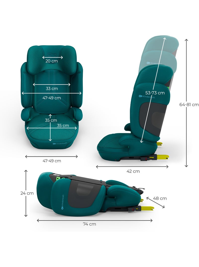 Siège auto Kinderkraft UNITY 2 I-SIZE avec ISOFIX, pliable, SPS+ et dossier inclinable Vert - Kiabi