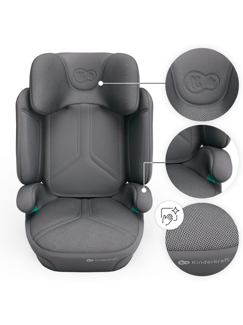 Siège auto Kinderkraft XPAND 2 PRO i-Size 100-150 cm appui-tête H-GUARD+ + organisateur voiture Gris - Kiabi