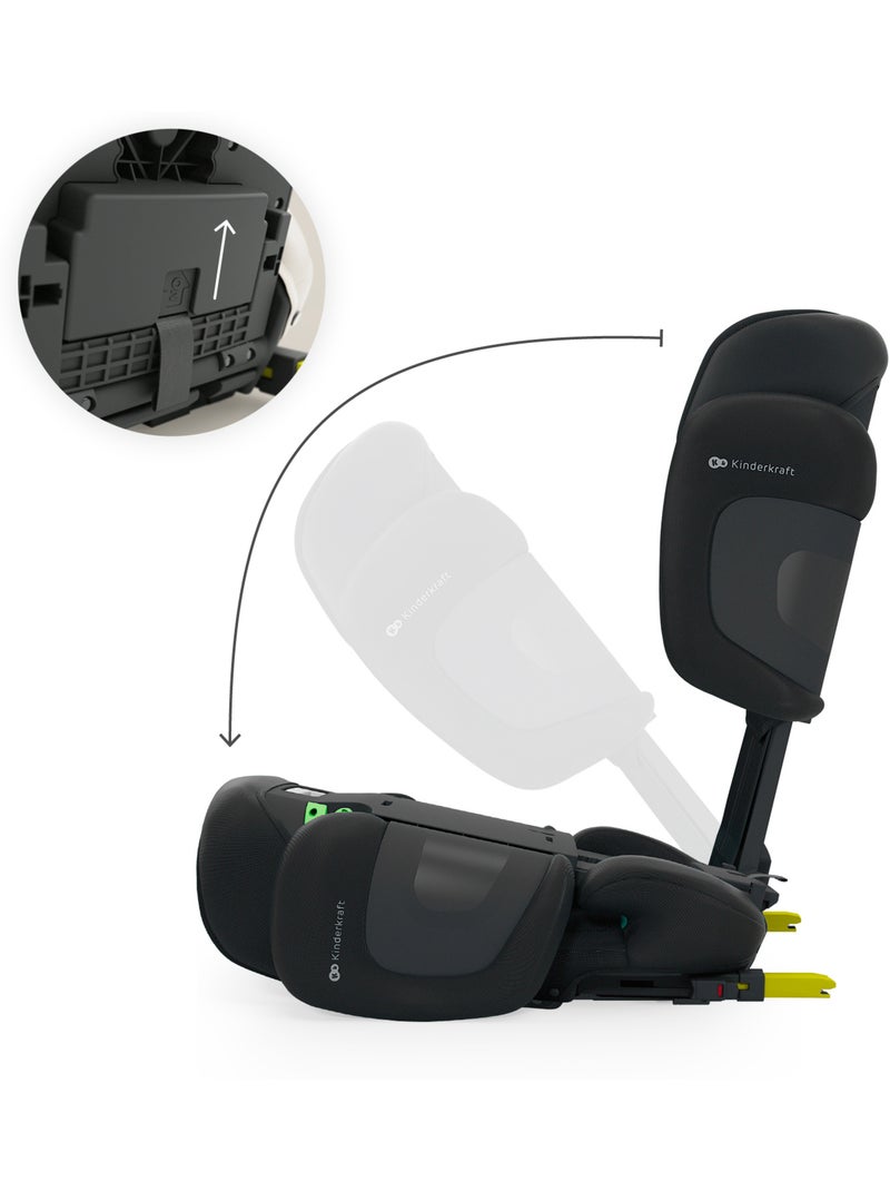 Siège auto Kinderkraft XPAND 2 PRO i-Size 100-150 cm ISOFIX pliable AIR FLOW + organisateur voiture Noir - Kiabi