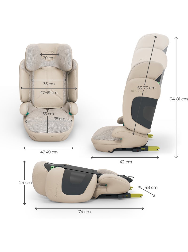 Siège auto Kinderkraft XPAND 2 PRO i-Size 100-150 DUO EXPAND largeur hauteur + organisateur voiture Beige - Kiabi