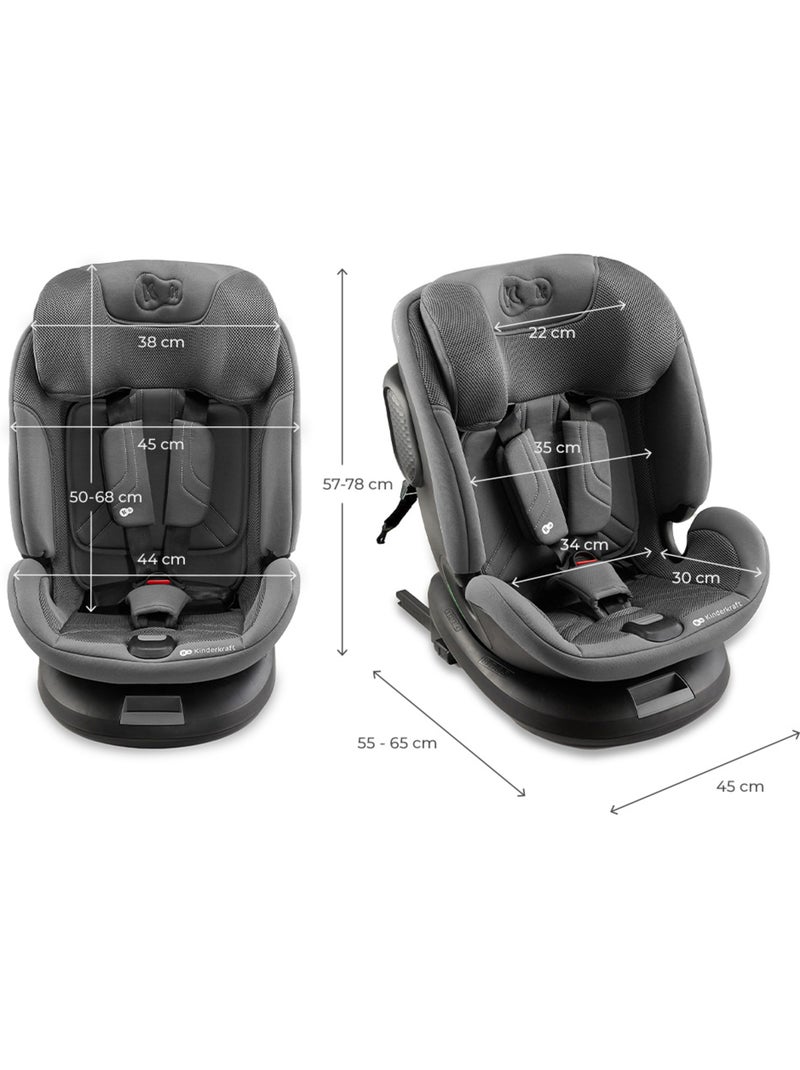 Siège Auto Kinderkraft XPEDITION 3 i-Size 360°, ISOFIX, SPS+, H-GUARD+ et EASY SPIN Gris - Kiabi