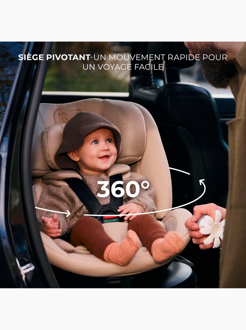 Siège Auto Kinderkraft XPEDITION 3 i-Size 360°, ISOFIX, SPS+, H-GUARD+ et EASY SPIN Noir - Kiabi