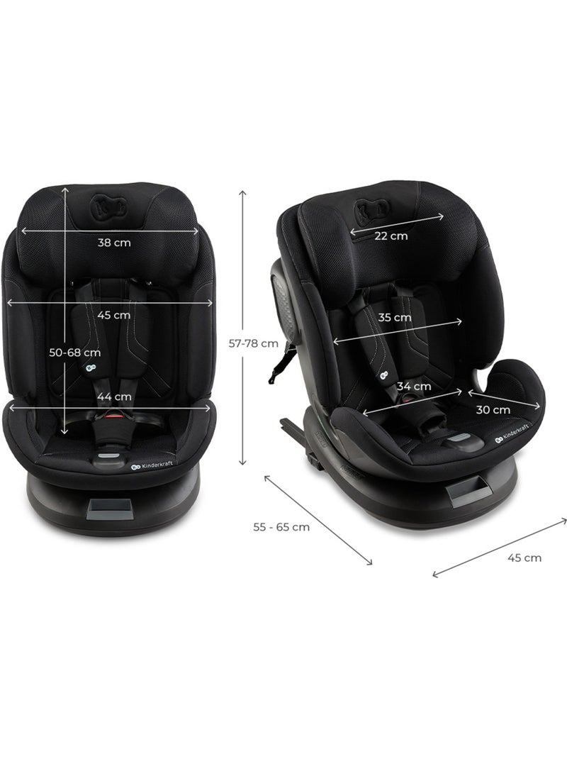 Siège Auto Kinderkraft XPEDITION 3 i-Size 360°, ISOFIX, SPS+, H-GUARD+ et EASY SPIN Noir - Kiabi