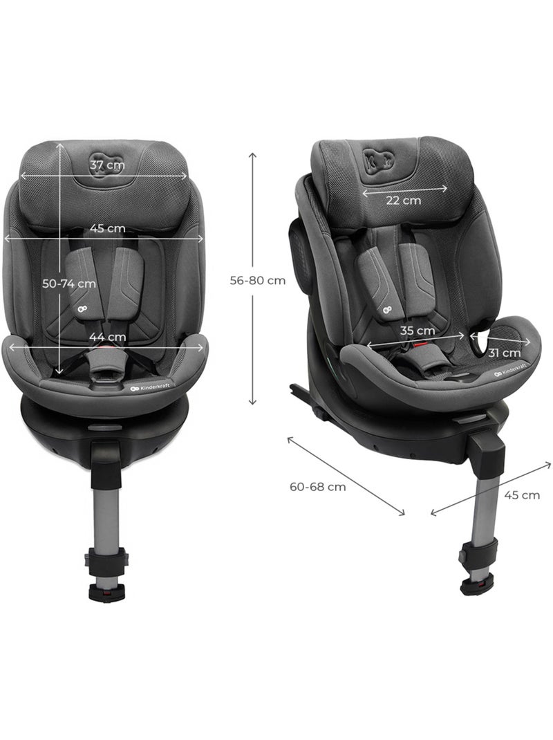 Siège auto Kinderkraft XRIDER 2 I-SIZE 40-150 cm protection latérale SPS+ Gris - Kiabi