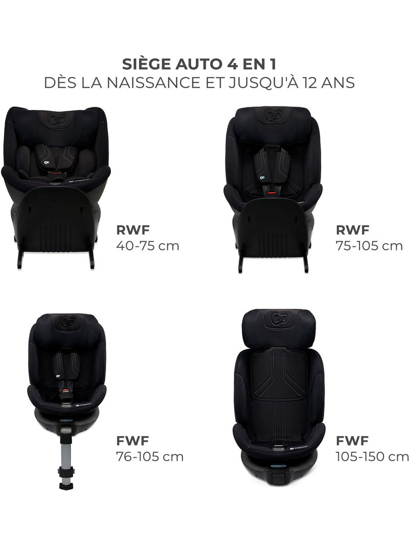 Siège auto Kinderkraft XRIDER 2 I-SIZE 40-150 cm rotation 360° ISOFIX Noir - Kiabi