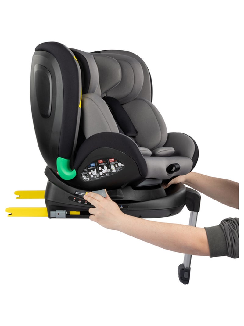 Siège auto naissance évolutif pivotant EvolveFix Plus I-Size Noir Noir Gris - Kiabi