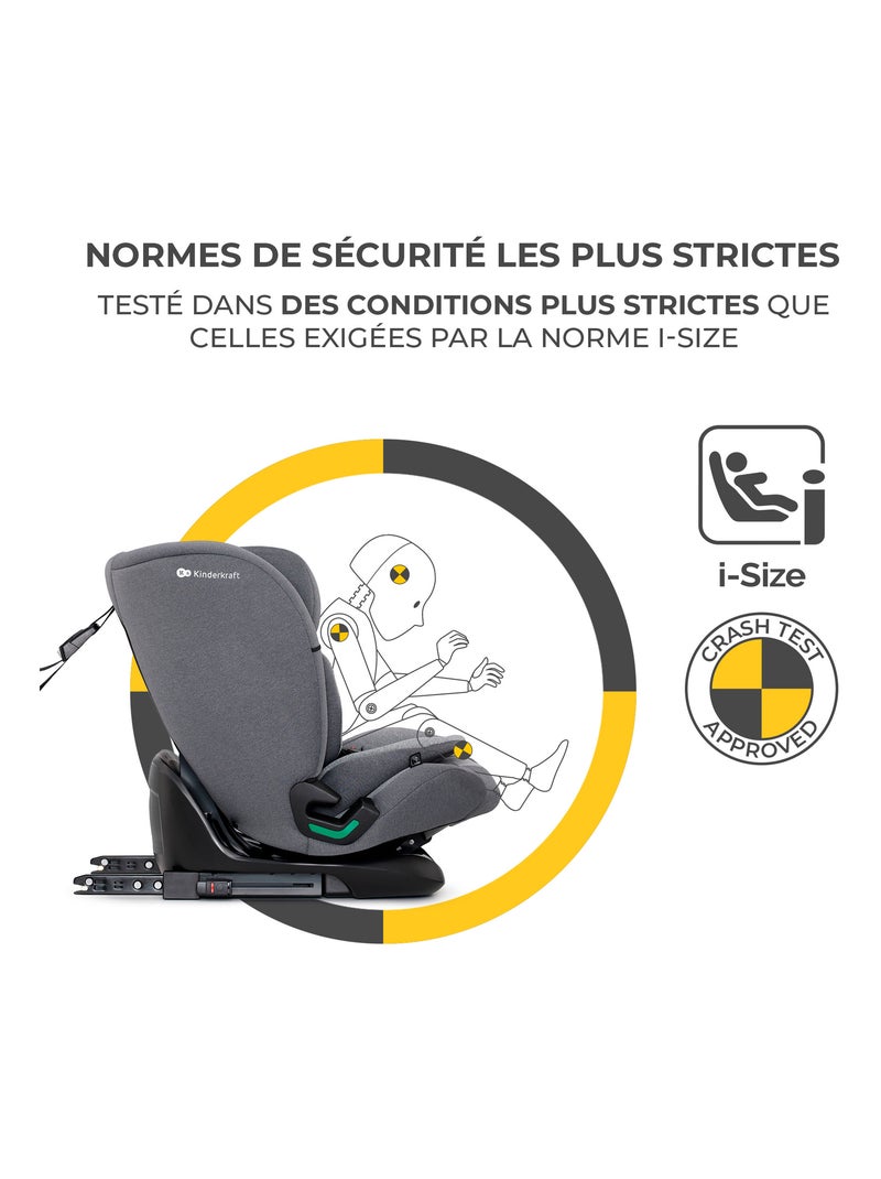 Siège auto oneto3 i size modèle pratique et confortable Gris - Kiabi