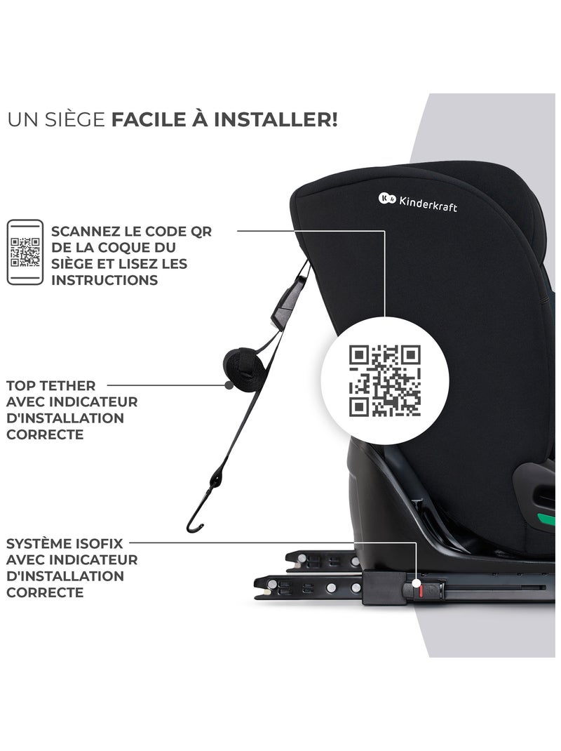 Siège auto oneto3 i size modèle pratique et confortable Noir - Kiabi