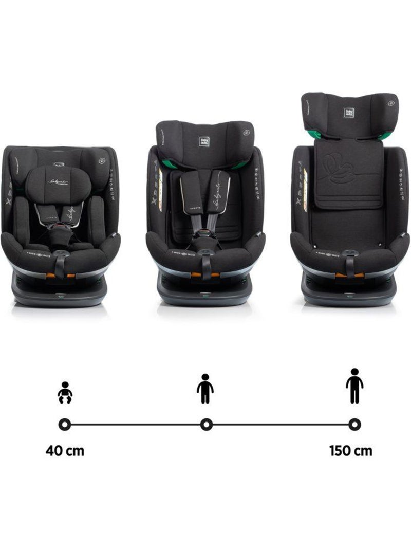 Siège auto pivotant 360° i-size 40-150 cm groupe 0/1/2/3 avec réducteur - xperta - babyauto gris anthracite - Kiabi