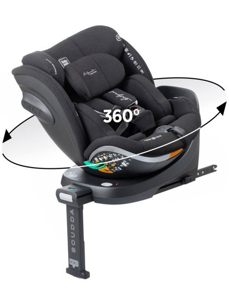 Siège auto pivotant i-size 40-150 cm groupe 0/1/2/3 jambe de force - scudda - babyauto gris anthracite - Kiabi