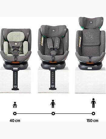 Siège auto pivotant i-size 40-150 cm groupe 0/1/2/3 jambe de force - scudda - babyauto