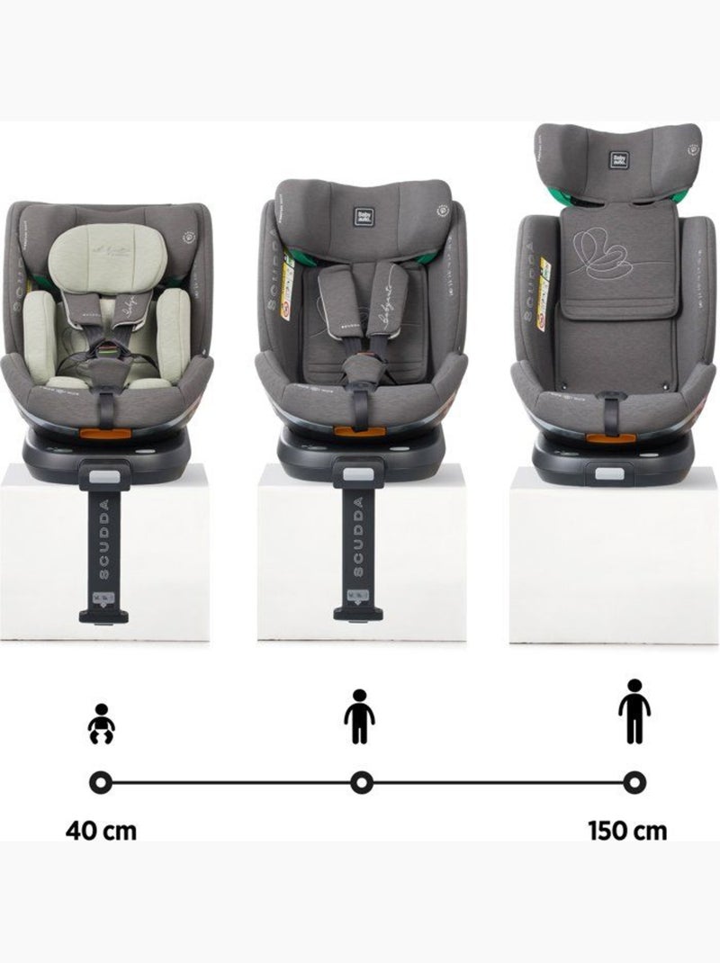 Siège auto pivotant i-size 40-150 cm groupe 0/1/2/3 jambe de force - scudda - babyauto Vert olive - Kiabi