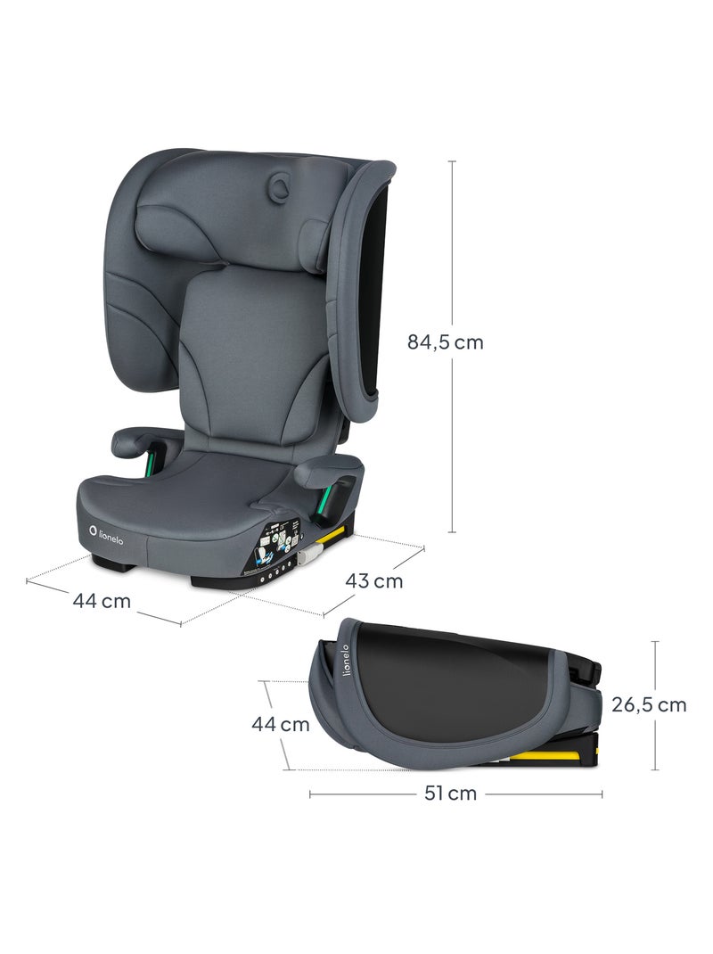 Siège auto pliable LIONELO Orin i-Size - ISOFIX - 100-150 cm - Léger - Groupe 2/3 Gris - Kiabi