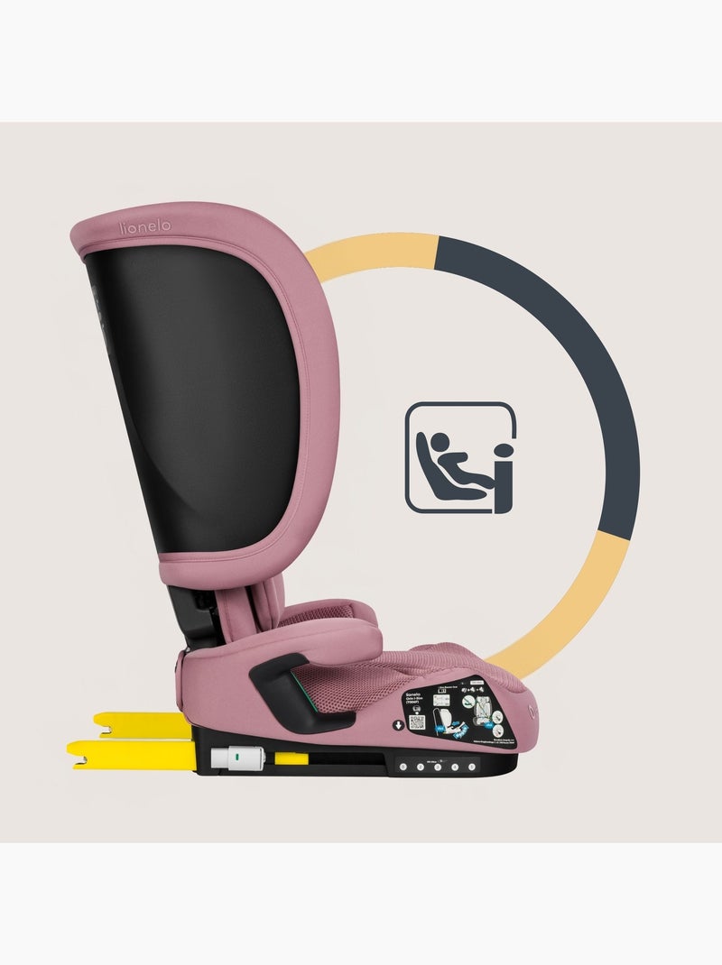 Siège auto pliable lionelo orin i-size - isofix - 100-150 cm - léger - groupe 2/3 Noir Rose Noir - Kiabi