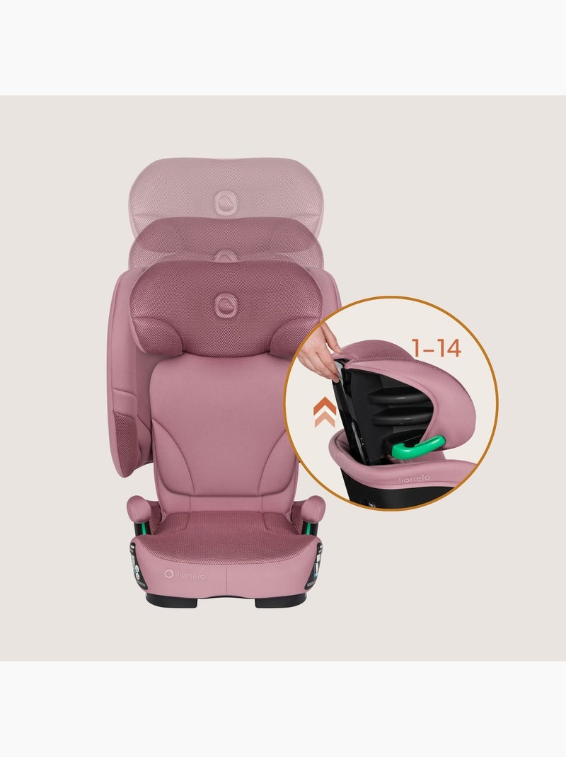 Siège auto pliable lionelo orin i-size - isofix - 100-150 cm - léger - groupe 2/3 Noir Rose Noir - Kiabi