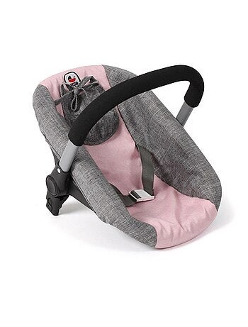 Siège auto pour poupée avec adaptateur - Gris-rose