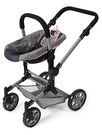 Siège auto pour poupée avec adaptateur Jeans gris-marine