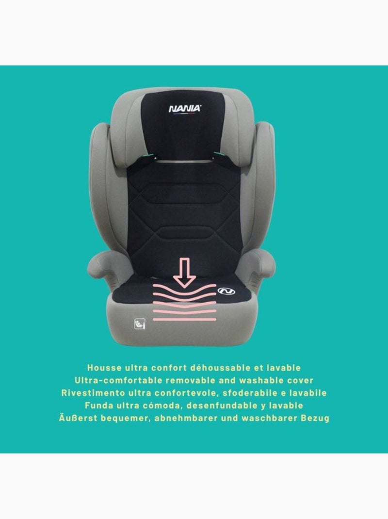 Siège auto rehausseur i-size 100-150 cm groupe 2/3 ceinturé - belem - nania Noir - Kiabi