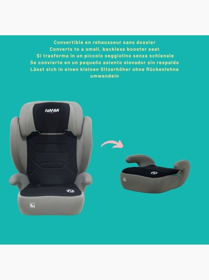 Siège auto rehausseur i-size 100-150 cm groupe 2/3 ceinturé - belem - nania Noir - Kiabi