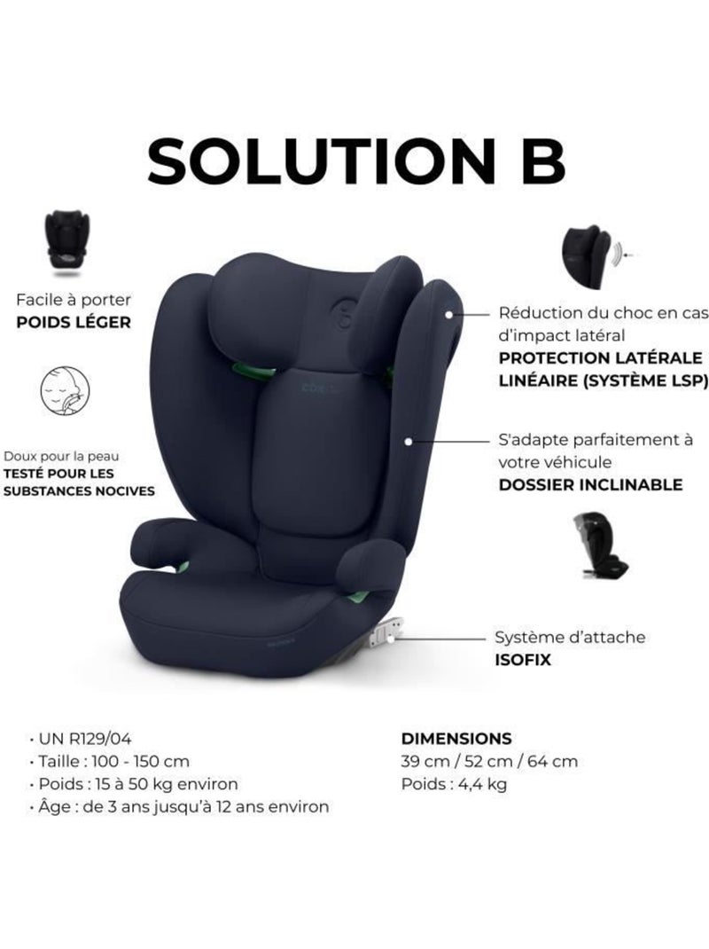 Siège auto rehausseur i-size 100-150 cm groupe 2/3 isofix - solution b i-fix - cbx by cybex Bleu - Kiabi