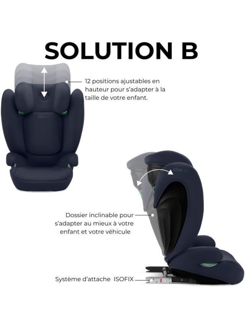 Siège auto rehausseur i-size 100-150 cm groupe 2/3 isofix - solution b i-fix - cbx by cybex Bleu - Kiabi