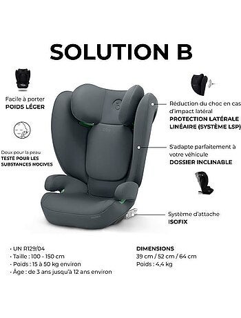 Siège auto rehausseur i-size 100-150 cm groupe 2/3 isofix - solution b i-fix - cbx by cybex