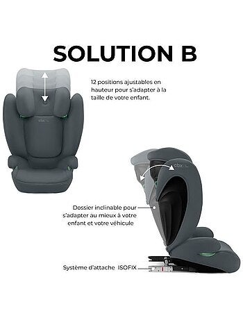 Siège auto rehausseur i-size 100-150 cm groupe 2/3 isofix - solution b i-fix - cbx by cybex