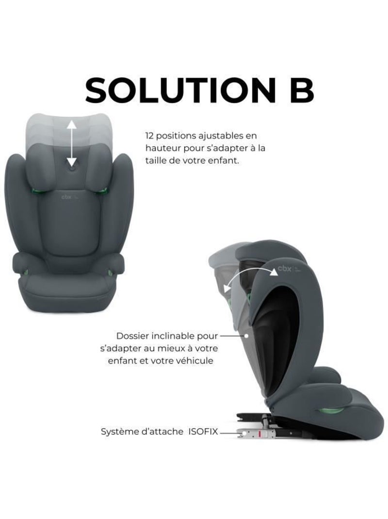 Siège auto rehausseur i-size 100-150 cm groupe 2/3 isofix - solution b i-fix - cbx by cybex Gris - Kiabi