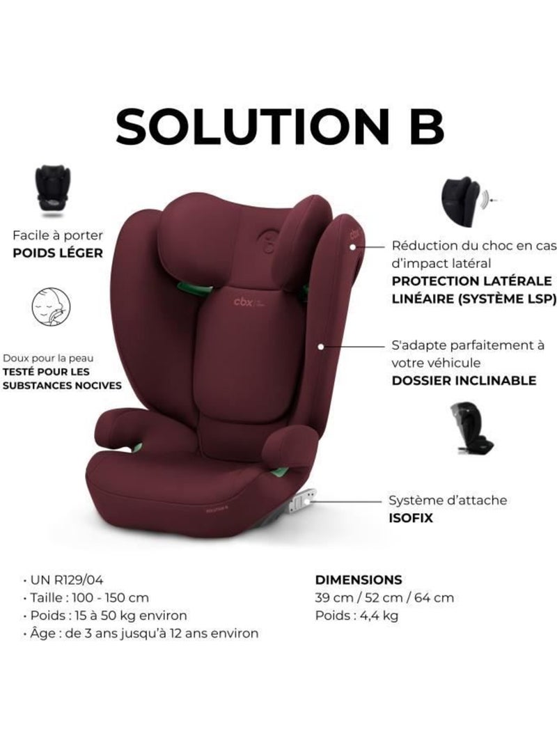 Siège auto rehausseur i-size 100-150 cm groupe 2/3 isofix - solution b i-fix - cbx by cybex Rouge - Kiabi