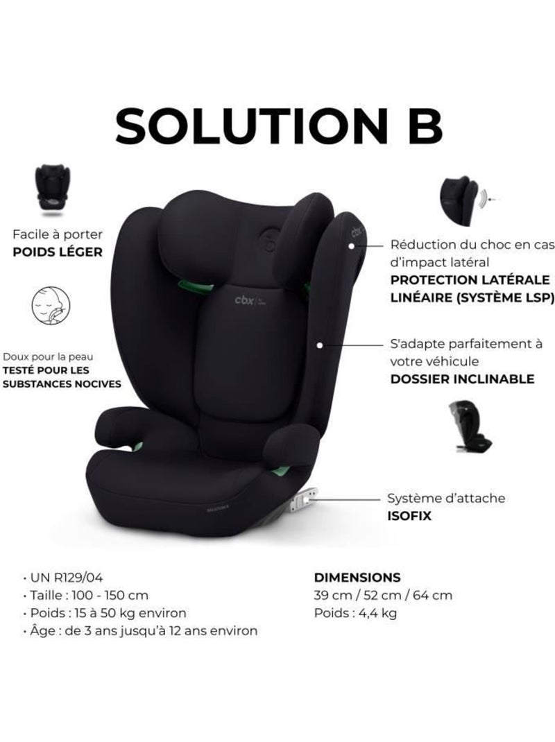 Siège auto rehausseur i-size 100-150 cm isofix - solution b i-fix - cbx by cybex Noir - Kiabi