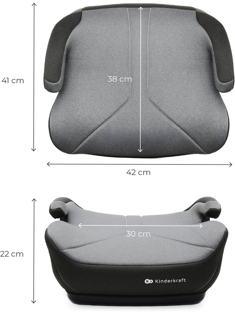 Siège Auto Rehausseur Kinderkraft I-BOOST 2 i-Size 125-150 cm avec Accoudoirs et Housse Lavable Gris - Kiabi