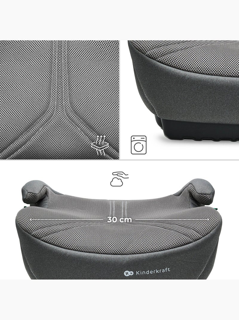 Siège Auto Rehausseur Kinderkraft I-BOOST 2 PRO i-Size avec ISOFIX, AIR FLOW et Accoudoirs Gris - Kiabi