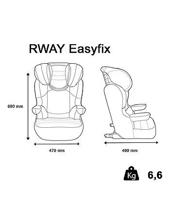 Siège Auto Rehausseur Rway Easyfix Groupe 2/3 (15-36kg) - Disney Princess -  Rose - Kiabi - 94.99€