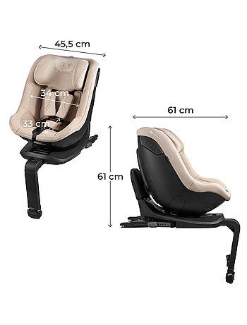 Siège auto rotatif i-size avec sécurité renforcée et inclinaison facile tissu