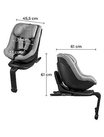 Siège auto rotatif i-size avec sécurité renforcée et inclinaison facile tissu