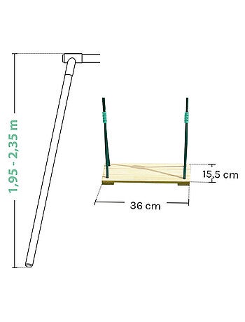 Siège balançoire bébé en bois pour portique