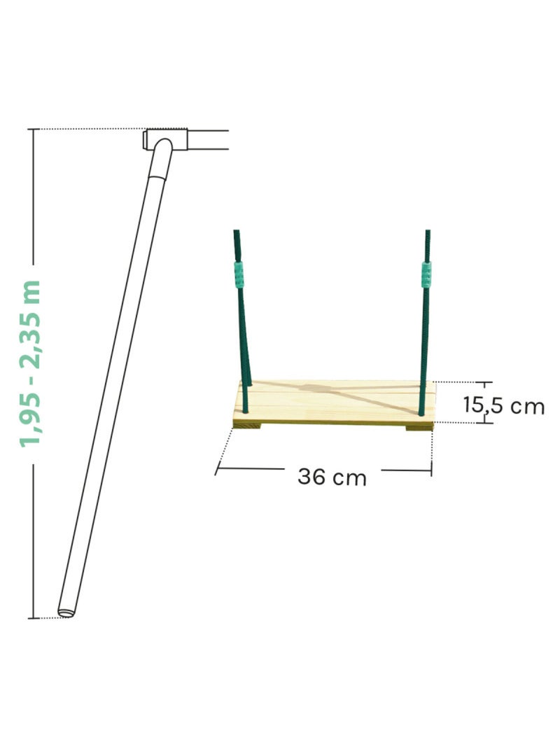 Siège balançoire bébé en bois pour portique Marron - Kiabi
