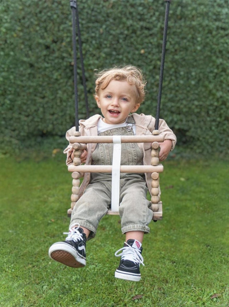 Siège balançoire en bois pour bébé Marron - Kiabi