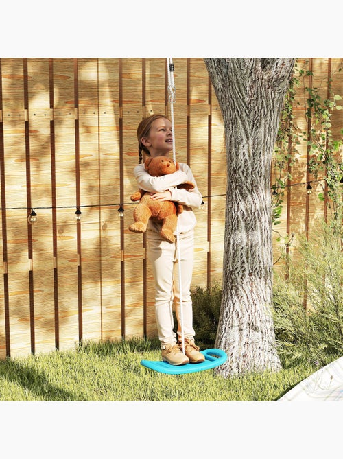 Siège balançoire enfant - corde réglable, mousquetons - max. 70kg - pe bleu - Kiabi
