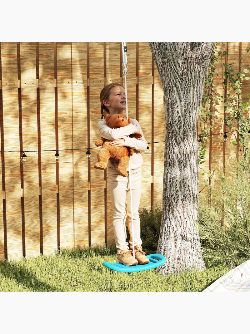Siège balançoire enfant - corde réglable, mousquetons - max. 70kg - pe bleu Bleu Bleu - Kiabi