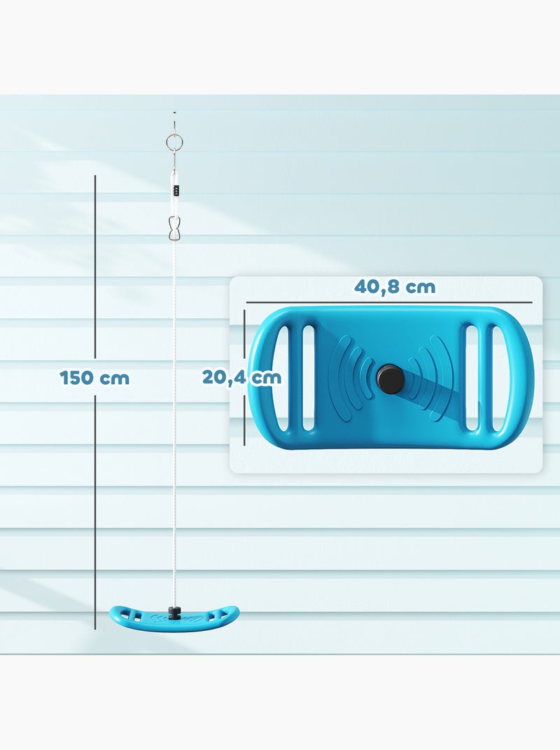 Siège balançoire enfant - corde réglable, mousquetons - max. 70kg - pe bleu Bleu Bleu - Kiabi