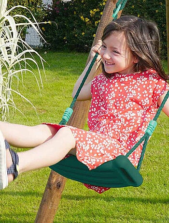 Siège balançoire plastique vert forêt pour portique bois enfant