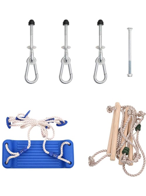 Siège de balançoire bleu avec échelle de corde et 2 poignées vidaxl - Kiabi