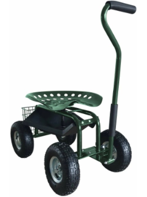 Siège de jardin mobile - noir - 4 roues - Kiabi