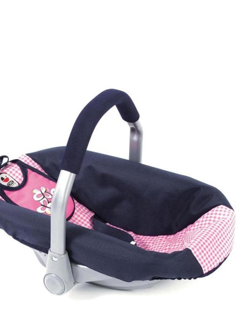Siège de voiture de poupées - Marine et rose avec motif Vichy N/A - Kiabi